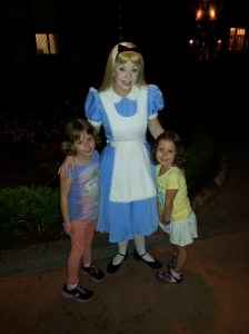 Meeting Alice in Wonderland at Epcot