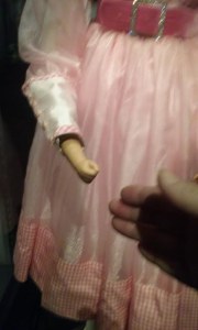 Shaking hands with Kristen Wiig's baby hand lady costume