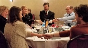 "And there’s a hand my trusty friend! And give us a hand o thine! And we'll take a right good-will draught, for auld lang syne."