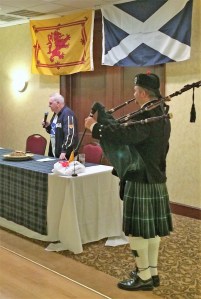 Two Scots: Gregor piped in the haggis and Duncan gave the address