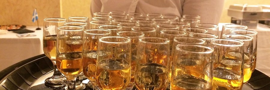 A wee dram of whisky was included in the ticket price. I found a smooth and inexpensive Scottish blend called Glendrostran that all enjoyed.