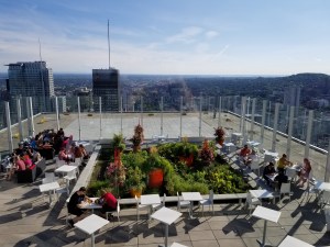 View from Les Enfants Terrible atop Place Ville Marie in Montreal