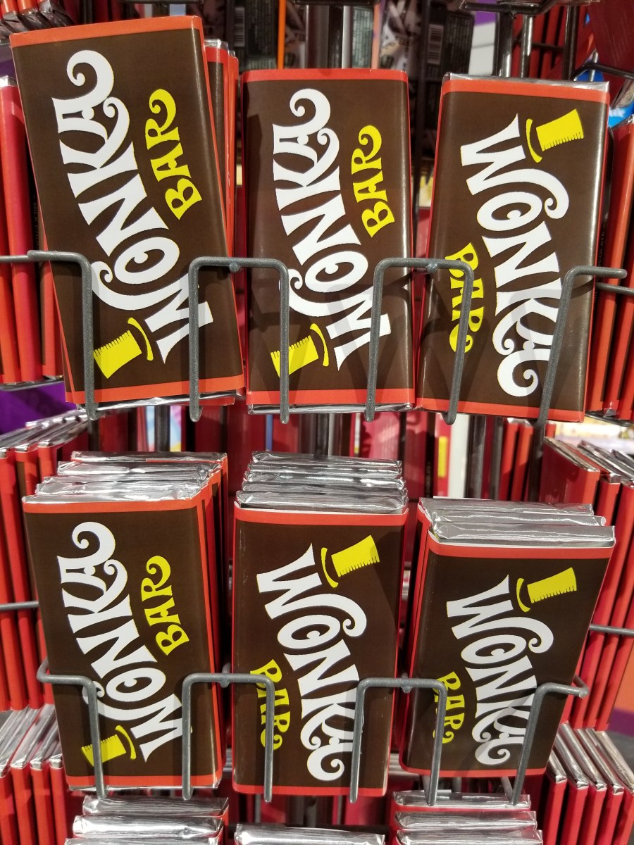 Willy Wonka's Wonka Bars at Kingdom of Sweets in London. Photo by Anastasia Mills Healy.