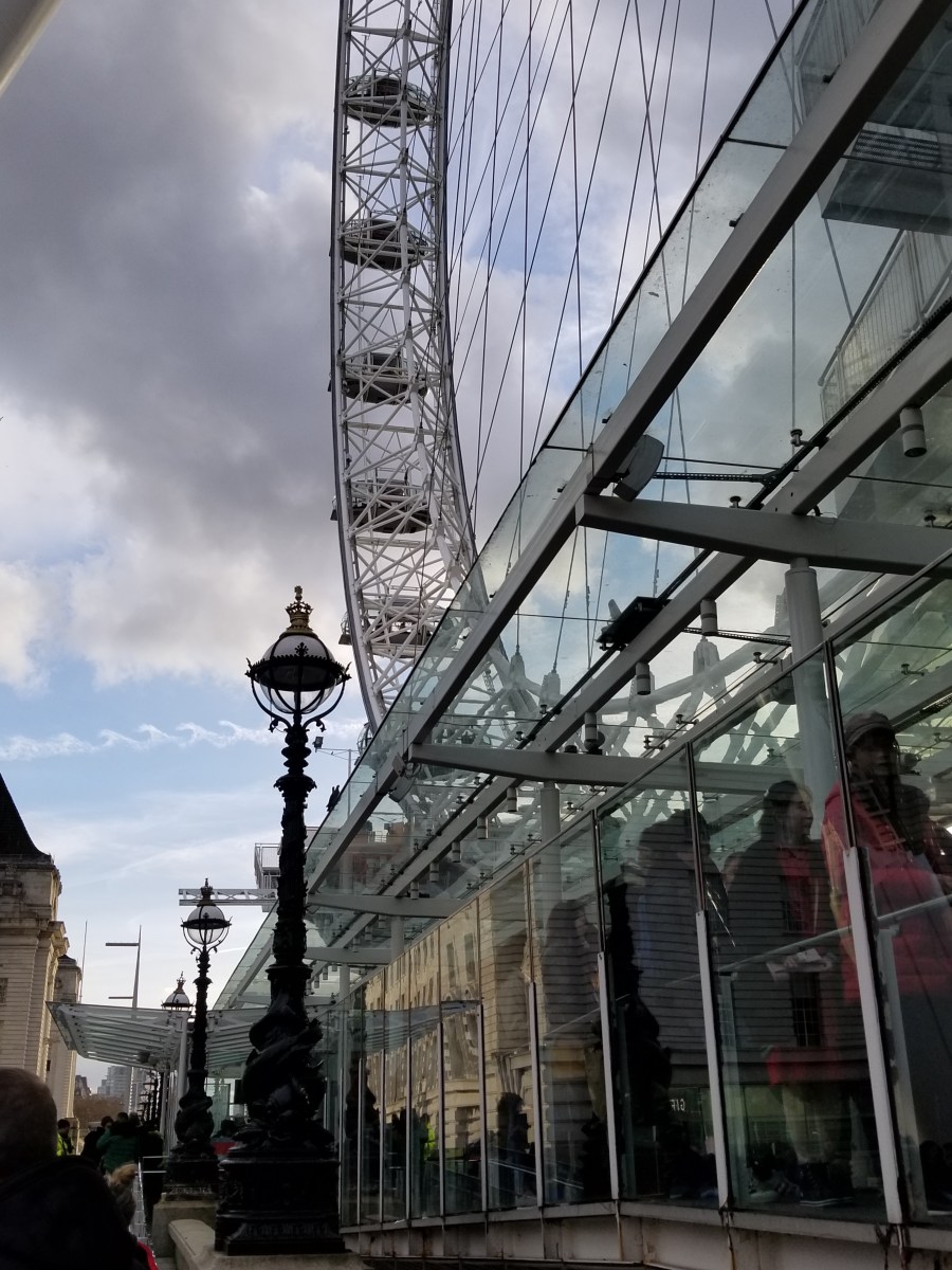 View from the bottom of the London Eye. Photo by Anastasia Mills Healy.